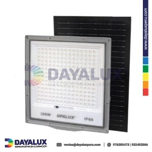 Reflector LED solar de 300W con panel solar y protección IP66 Opalux