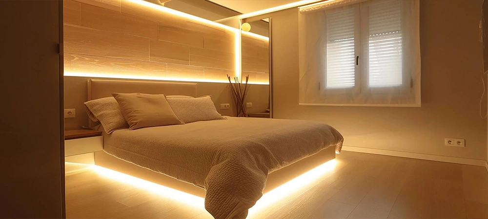 Habitación decorada con Cintas LED