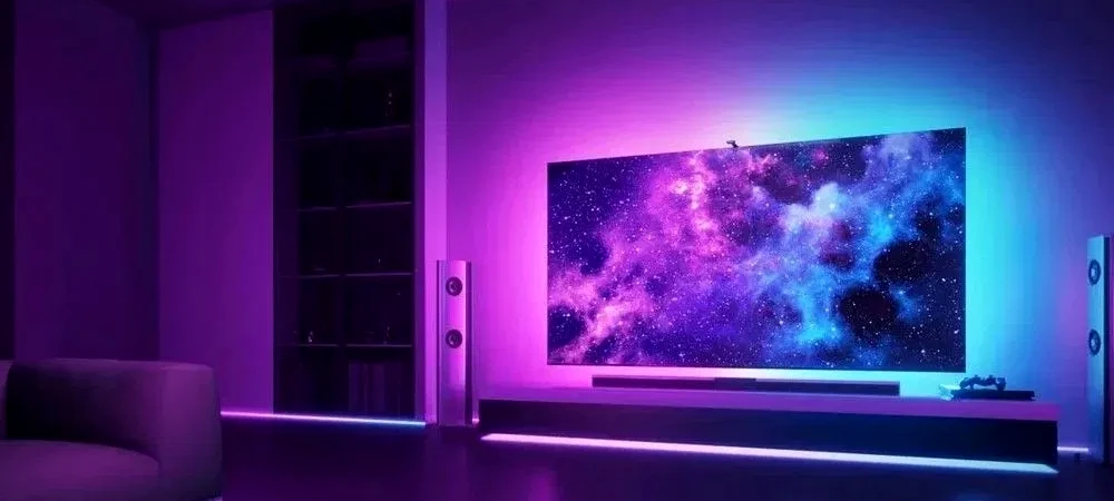 Cintas LED detrás del televisor