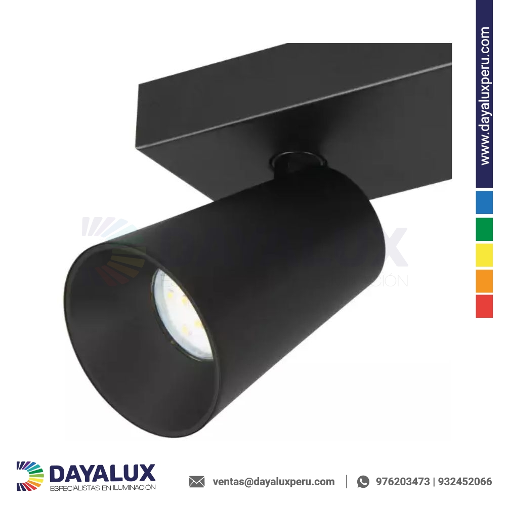 Aplique de Techo Nuvora 1 Luces GU10 de Aluminio Negro