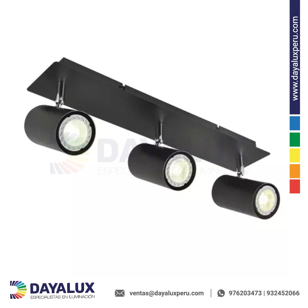 Aplique de Techo Nuvora 3 Luces GU10 de Aluminio Negro